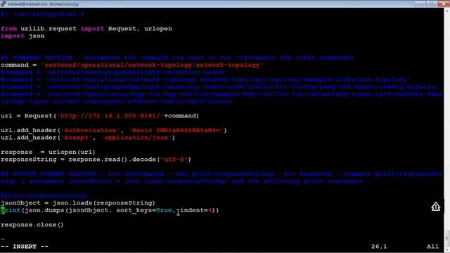 Working with Python Scripting (Open SDN Controller Lab 9)