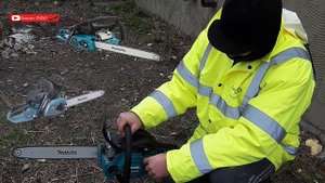 !Холодный и Горячий старт бензопилы Makita EA3203S40B!№73