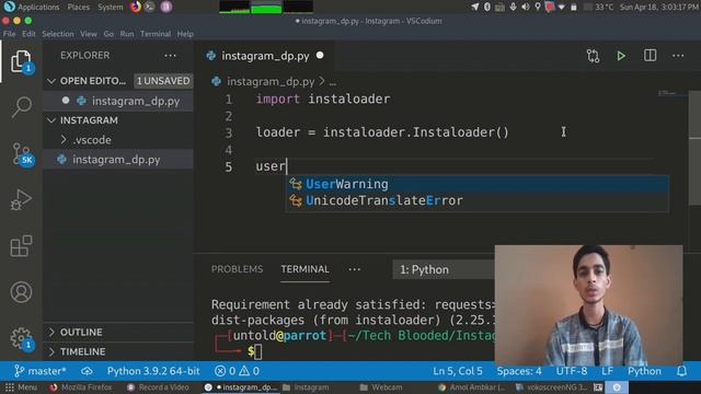 Download Instagram Profile Pic Of Any User Using 4 Lines Of Python Code | Python Micro Project