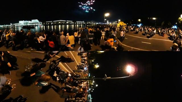 Панорамное Видео 360 VR 4K для очков виртуальной реальности. Салют на день города Парк Горького