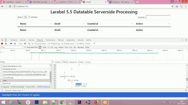 Laravel 5x Datatable Serverside Processing смотреть онлайн
