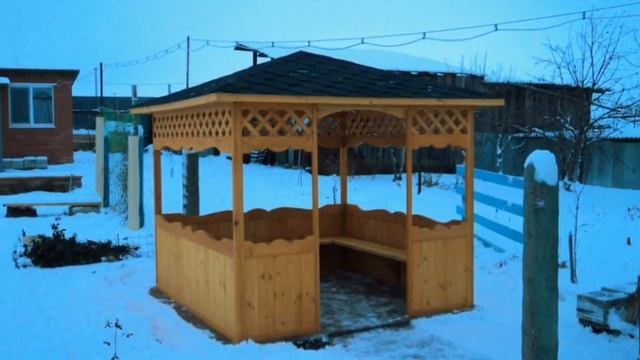 Установка беседки зимой, в снегу)) смотреть онлайн