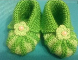 Вязание спицами для начинающих . Пинетки _зефирки_ . Knitting #14