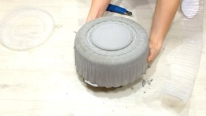 Вазон из бетона В КОРОБКЕ ОТ ТОРТА