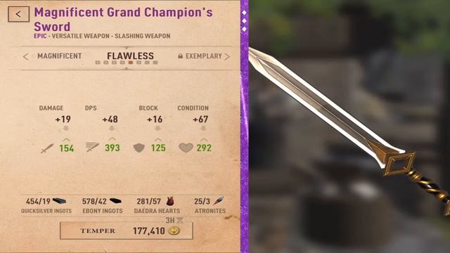 TEMPERING The Grand Champion's Sword to FLAWLESS : The Elder Scrolls : Blades Master Gaming смотреть онлайн