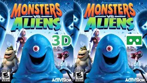Monsters vs Aliens 3D video SBS VR box google cardboard 1