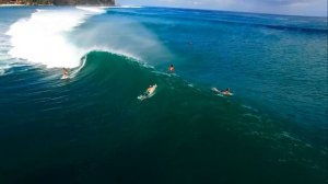 Epic Swell Hits Padang Padang in Bali, Indonesia - 4K Drone Surfing Footage