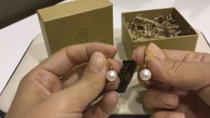 Серьги 093894 из красного золота 585 пробы с жемчугом