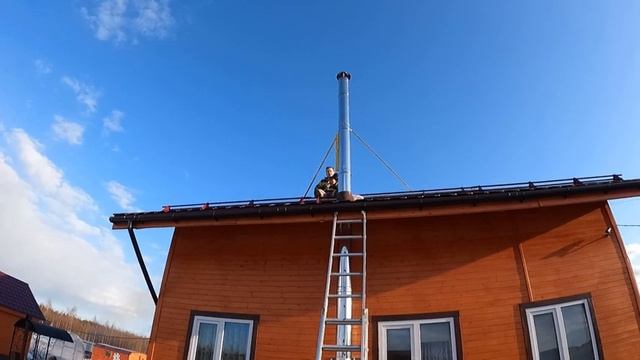 Монтаж печи-камина в каркасном доме с дымоходом через стену в Орехово-Зуево