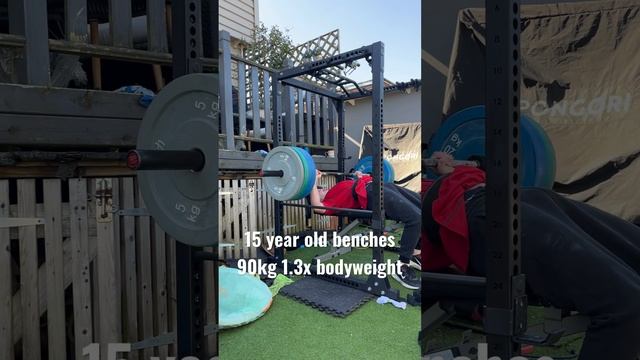 15 year old benches 90kg