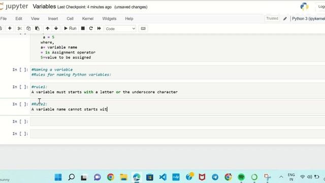 Variables & Rules for it's Naming in python.@Software_Courses #python #coding #code #programming