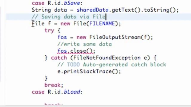 Android Application Development Tutorial   099   Writing Data to File Output Stream