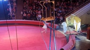 Цирк братьев Гертнер в Бишкеке. Атракцион "Метание ножей"