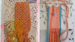 Сумочка для телефона. Макраме. Работы участниц мастер-класса / macrame bag