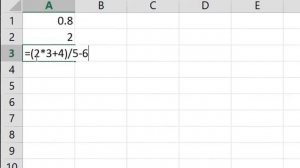 Order of Operations in Excel