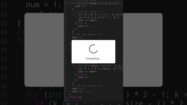 number blank diamond pattern in c++ #oop #objectorientedprogramming #loop #foryou #viral #subscribe