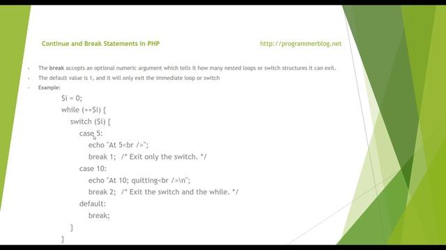 How to use break and continue statements in php | php mysql tutorial