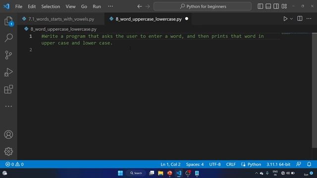 #8 Exercise - Write a Program that Prints Words in Uppercase and Lowercase. смотреть онлайн