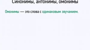 Синонимы, антонимы, омонимы