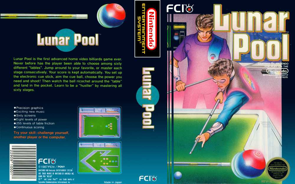 Dendy (Famicom,Nintendo,Nes) 8-bit Lunar Pool / Лунный Бассейн Полное Прохождение