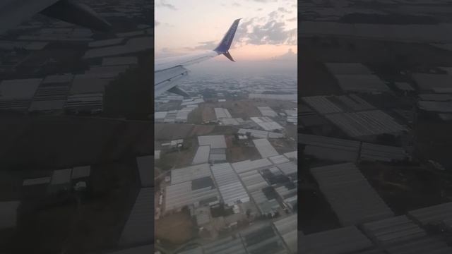 Landing at Antalya airport / Antalya region greenhouses visible below