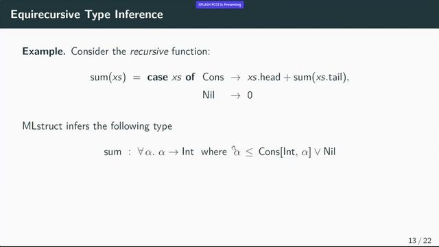 [OOPSLA] MLstruct: Principal Type Inference in a Boolean Algebra of Structural Types смотреть онлайн