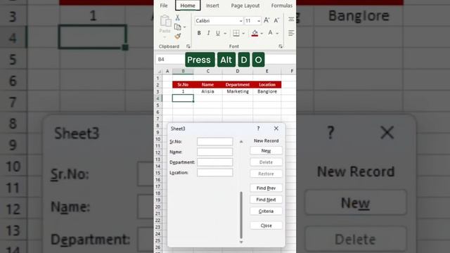 Data Entry Form In Excel #excel #exceltricks #mexcel #excelsolutions #exceltutorial #data #exceldat
