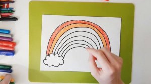 Как нарисовать красивую радугу с облаками ребенку. Видео. How to draw a rainbow