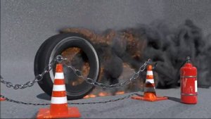 Моделирование и анимация колеса в Blender 3D, симуляция огня и дыма + сисема частиц и твердое тело