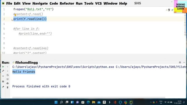 File Handling in Python & CSV File Handling
