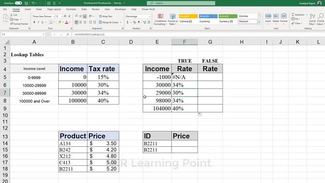 Excel in Hindi - How to use VLOOKUP Function with TRUE statement