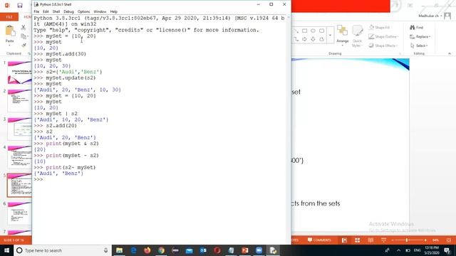 Set and Dictionary data types in Python Telugu -11