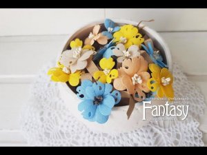 #dies_Fantasy Цветы гортензии осенней из ткани Мастер класс Скрапбукинг