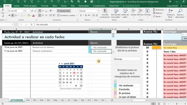 REGALO PARA MIS SUSCRIPTORES. UNA AGENDA GENIAL EN EXCEL