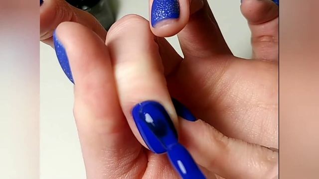 Синий маникюр с фольгой ♥️ фольга на ногтях, матовый маникюр в крапинку