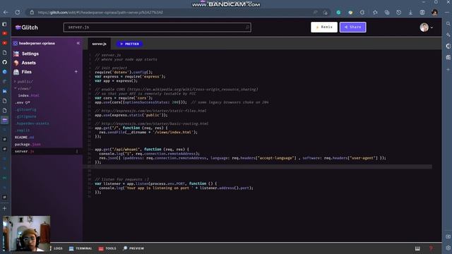 Request Header Parser Microservice - Bootstrap and NodeJS Express смотреть онлайн