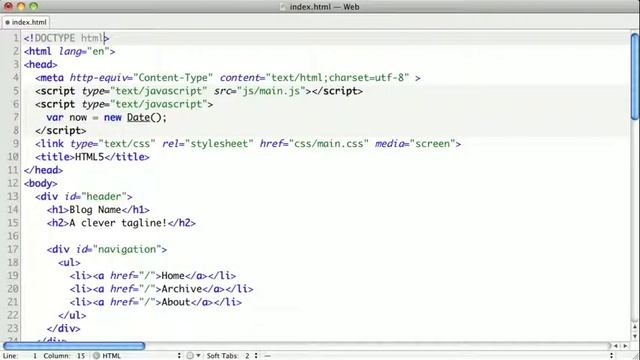 HTML5 Training Course: Basic - Doctype and Updated Tags