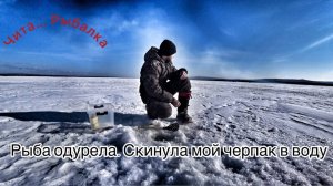 Рыбалка в тёплой палатке на оз. Иван 03.03.24. Клюнуло так что черпак ушел под воду