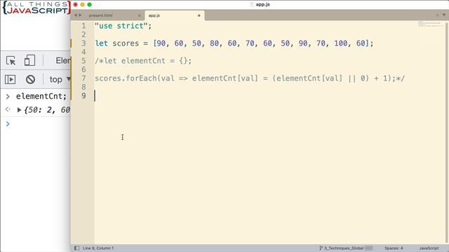 JavaScript Problem: Counting Duplicate Elements in an Array