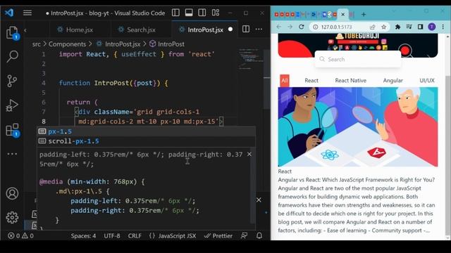 Full Stack Blog Website using React Js, Tailwind Css, Vite | React Js beginner tutorial смотреть онлайн