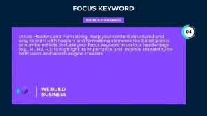 Focus Keyword | SEO | We Build Business