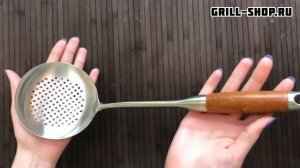 Шумовка из нержавеющей стали с деревянной ручкой SImbel SBL-HM1