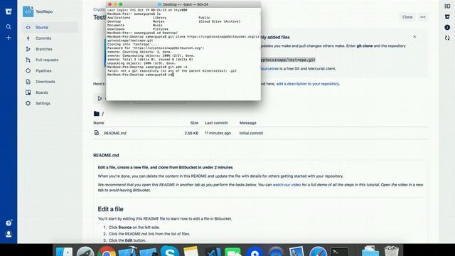 Git Basic - Commit, Push & Pull - Bitbucket смотреть онлайн
