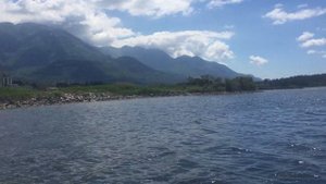 Вид с пляжа за аэропортом Тиват, Черногория