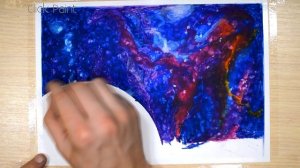 Как рисовать космос Масляной Пастелью Space landscape oil pastel step by step video tutorial