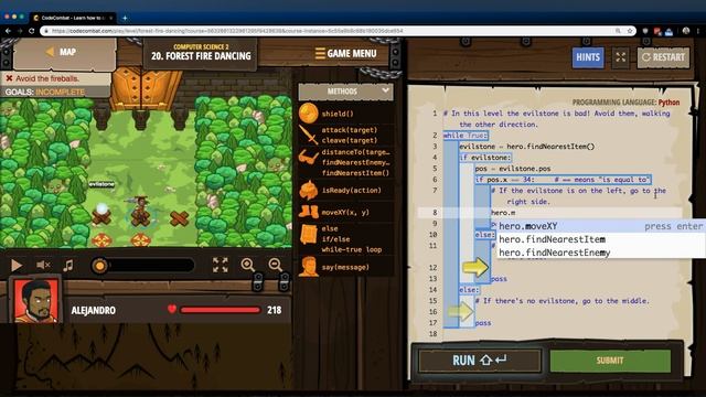 CodeCombat Level 20 Python Computer Science 2 Tutorial with Answers