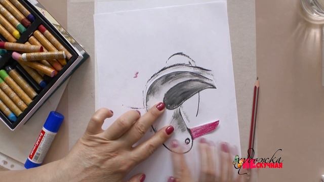 Как нарисовать море и чайку детям. Масляная пастель Гуашь. смотреть онлайн