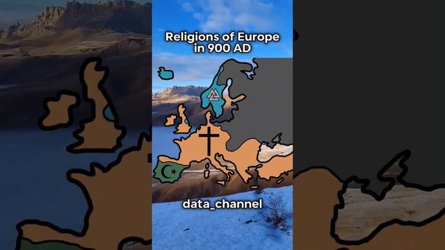 Religions of Europe in 900 AD #map #mapping #religion #islam #christianity #norse #viral #fyp #on