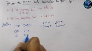 Binary to ASCII code conversion in 8085 | Hexadecimal to ASCII code in 8085 | Hex to ASCII code