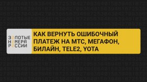 Как вернуть ошибочный платеж на МТС, МегаФон, билайн, Tele2 и Yota